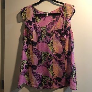 Nordstrom Flounce Floral Silk Blouse - Size M